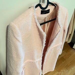 Zara light pink tweed outerwear